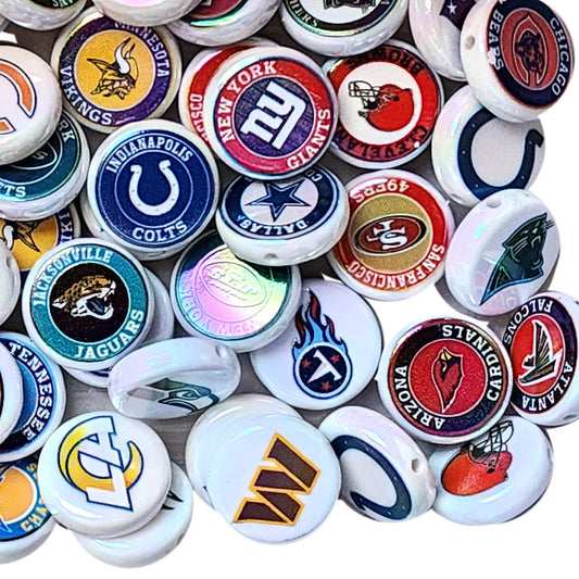 nfl football ab sports teams acrylic focal beads