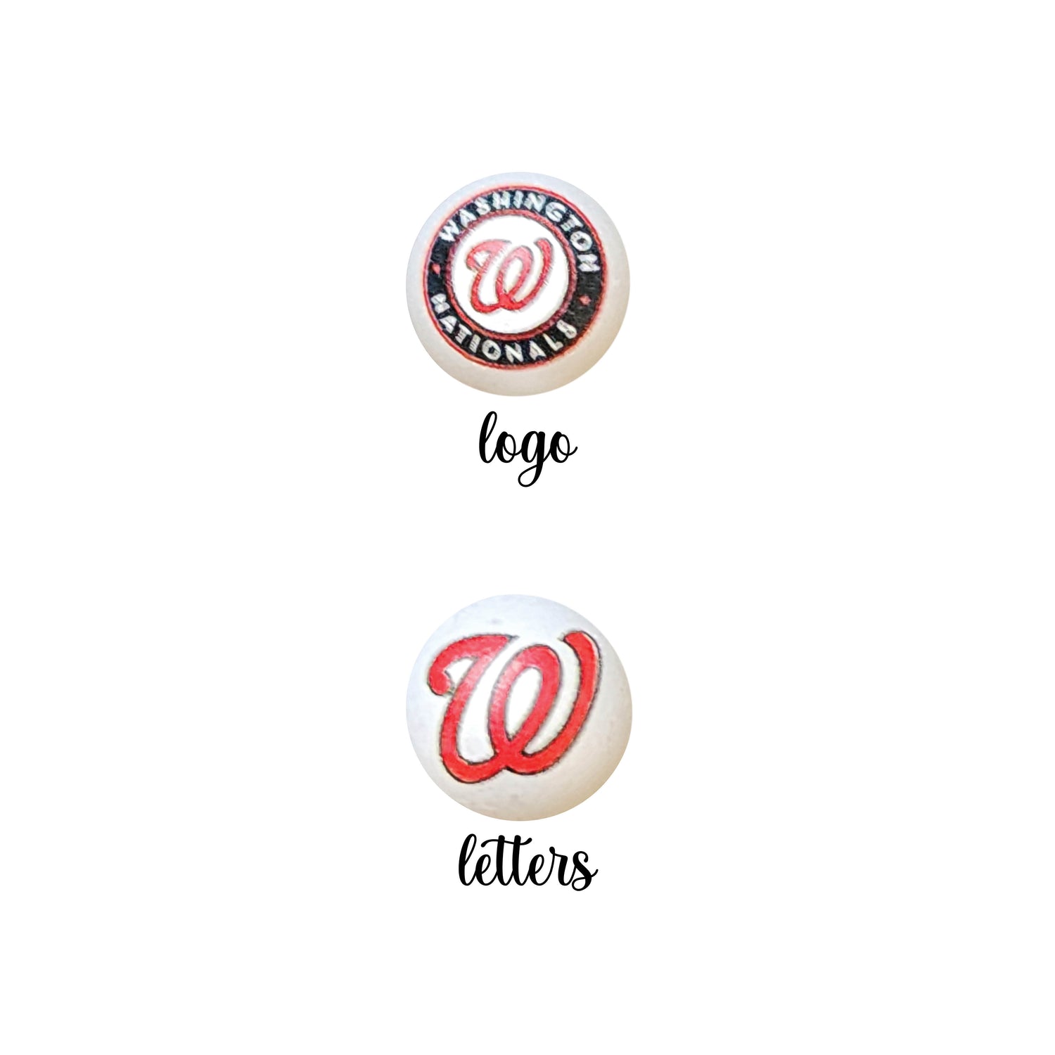 16mm washington nationals mlb team logos custom printed bubblegum beads - sold per bead