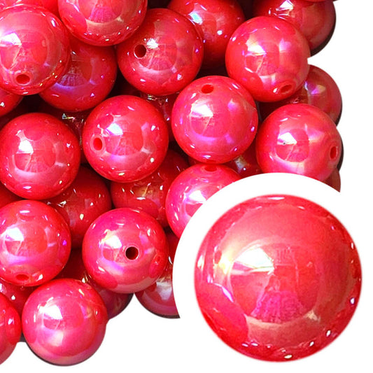 neon hot pink AB 20mm wholesale bubblegum beads