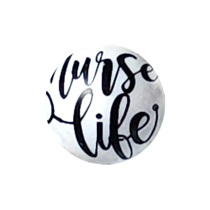 nurse life large print 20mm printed bubblegum beads