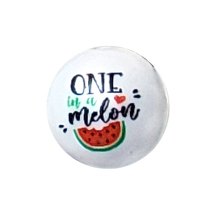 one in a melon 20mm printed bubblegum beads