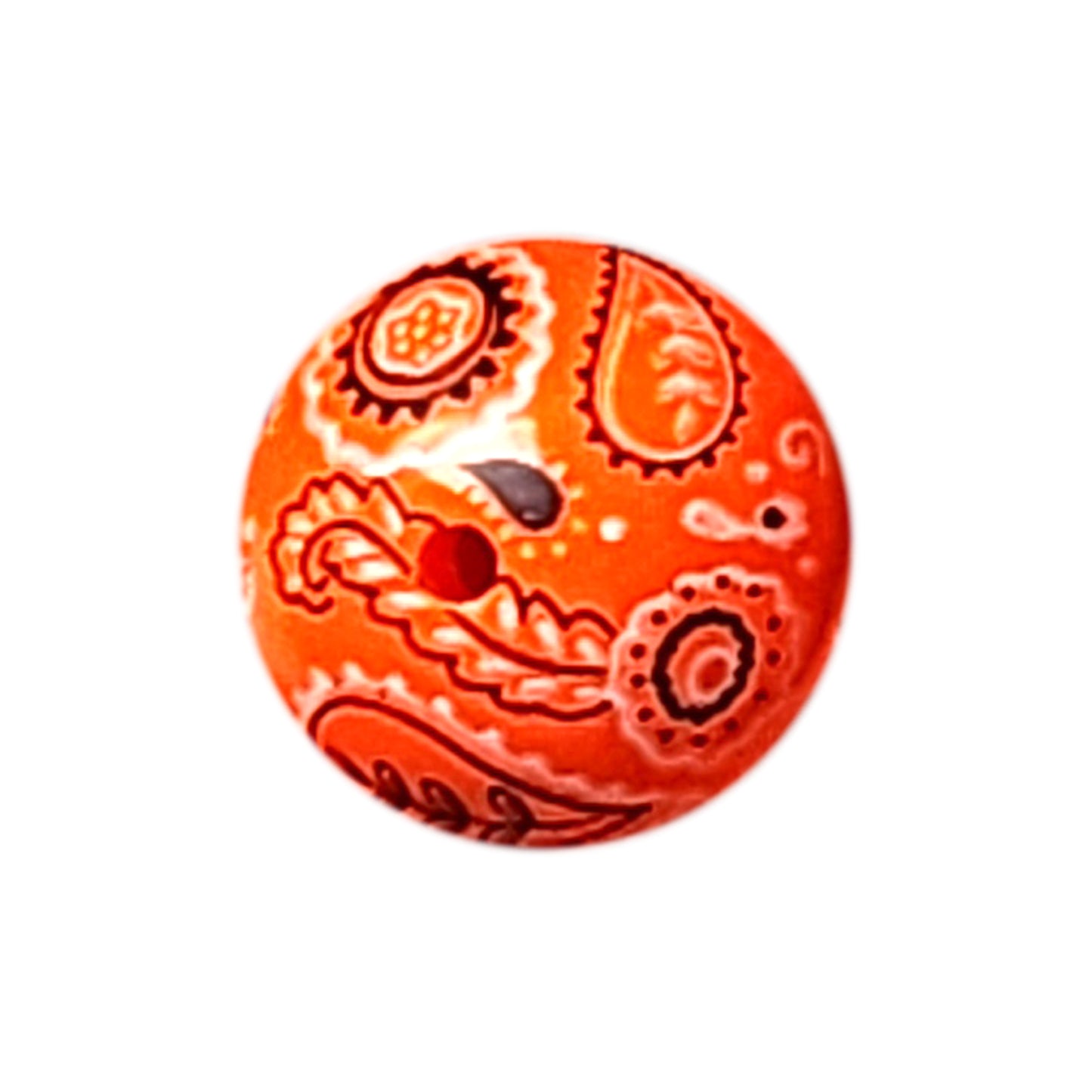 orange bandana 20mm printed bubblegum beads