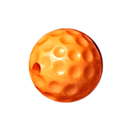 orange pickleball 20mm printed bubblegum beads