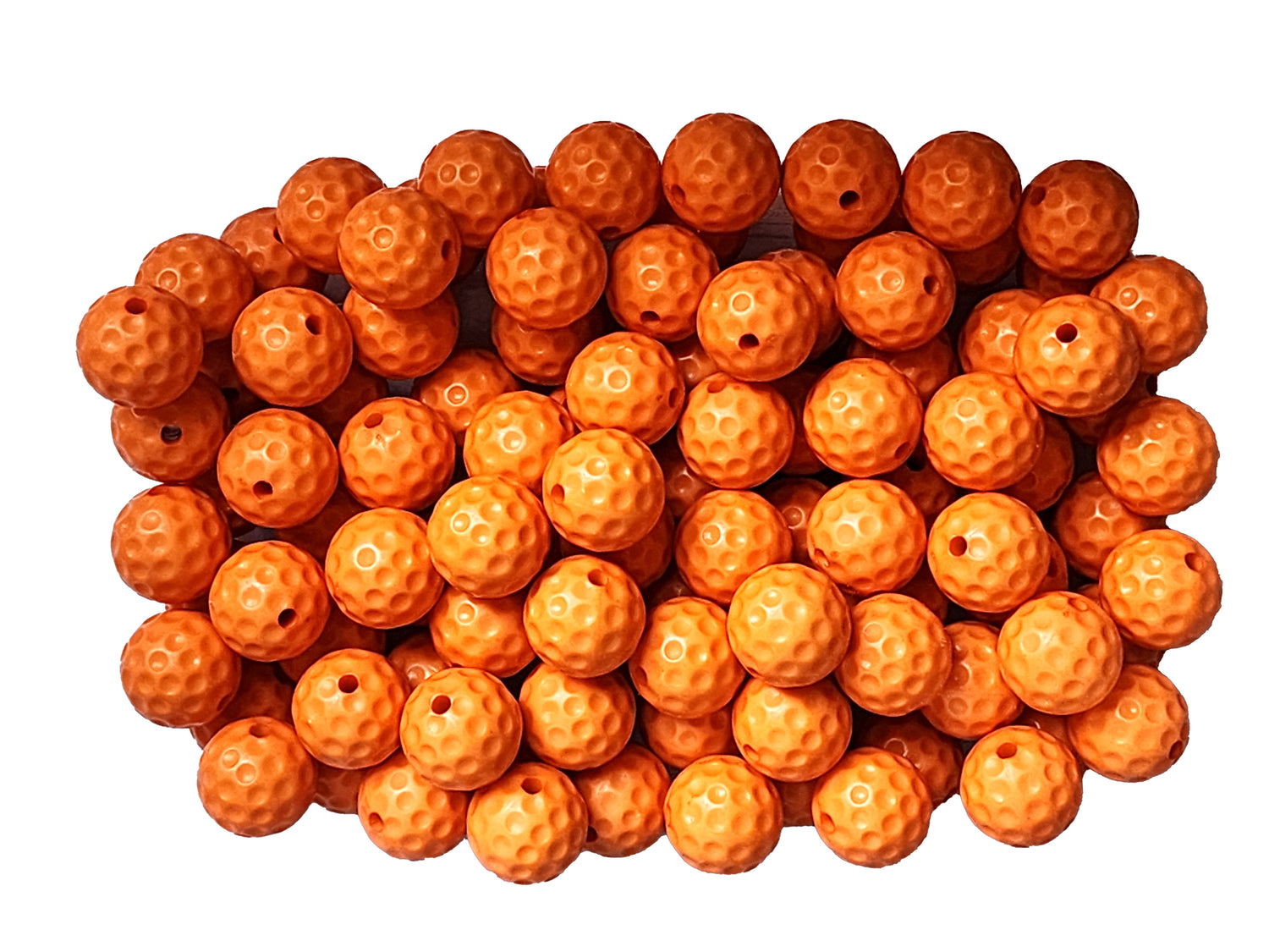 orange pickleball 20mm printed wholesale bubblegum beads