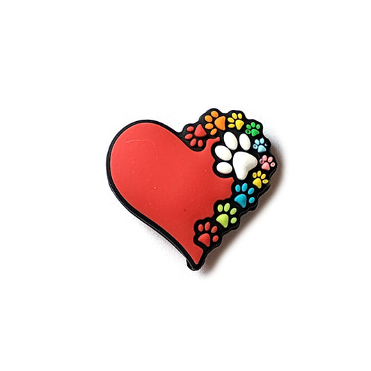 paw prints on my heart silicone focal beads