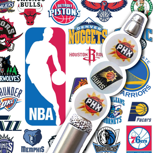 16mm phoenix suns mix nba team logos custom printed wholesale bubblegum beads