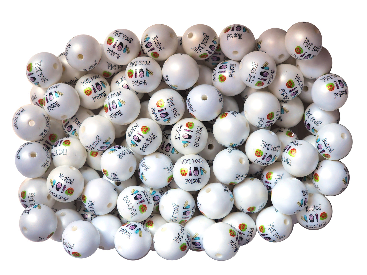 pick your poison 20mm printed wholesale bubblegum beads