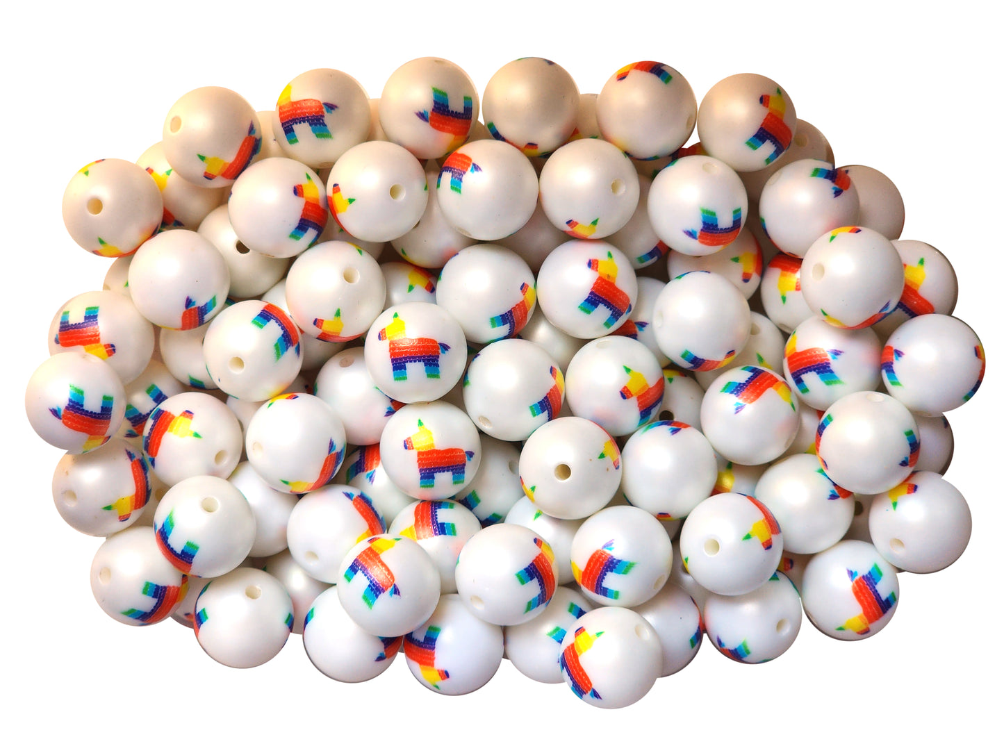 piñata 20mm printed bubblegum beads