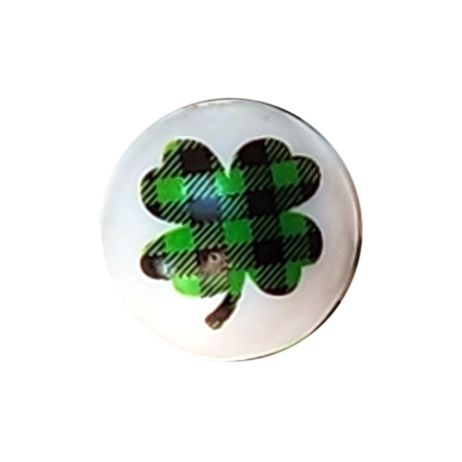 plaid shamrock 20mm printed bubblegum beads