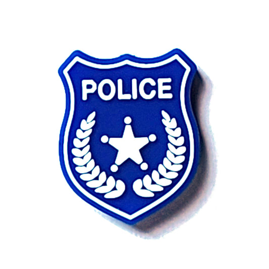 police badge silicone focal beads