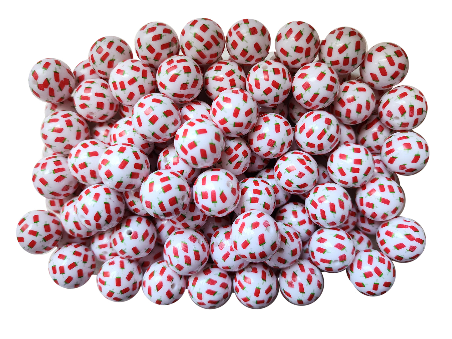 cherry popsicles 20mm printed bubblegum beads