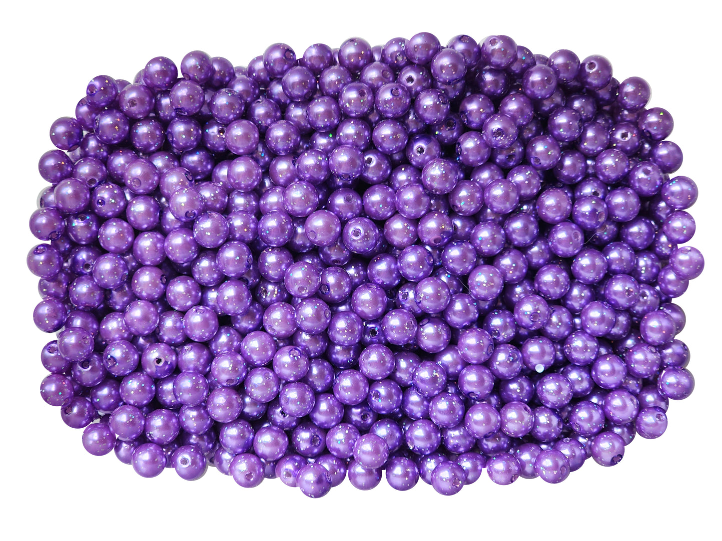 10mm purple pearl glitter 10mm bubblegum beads