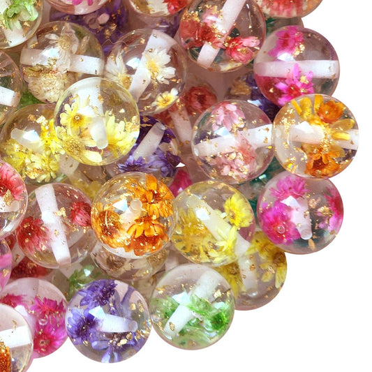 rainbow floating flowers 20mm wholesale bubblegum beads