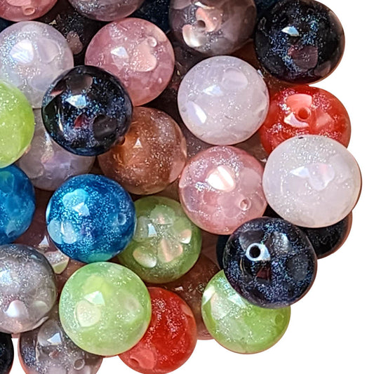 rainbow hearts a glow 20mm wholesale bubblegum beads