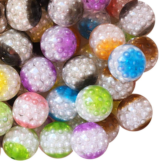 rainbow pearl-fect 20mm wholesale bubblegum beads