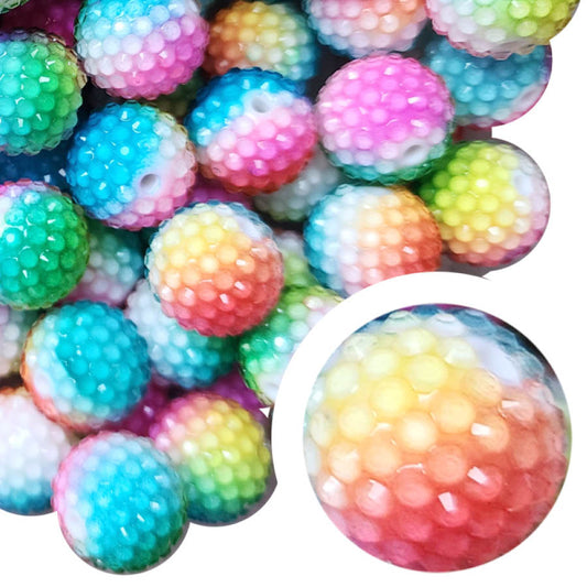 rainbow sherbert rhinestone 20mm wholesale bubblegum beads