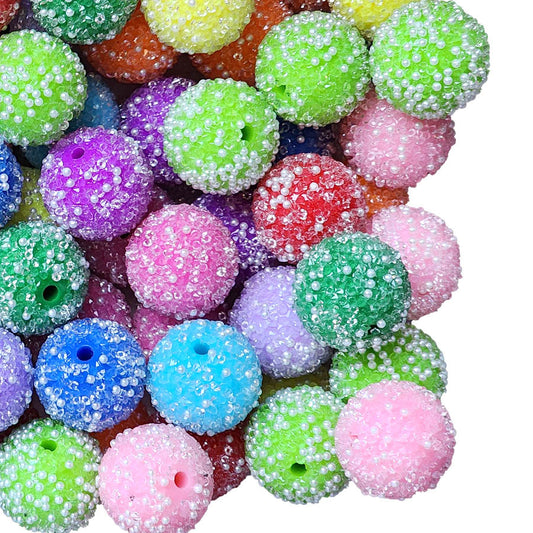 rainbow fizzy sugar 20mm bubblegum beads