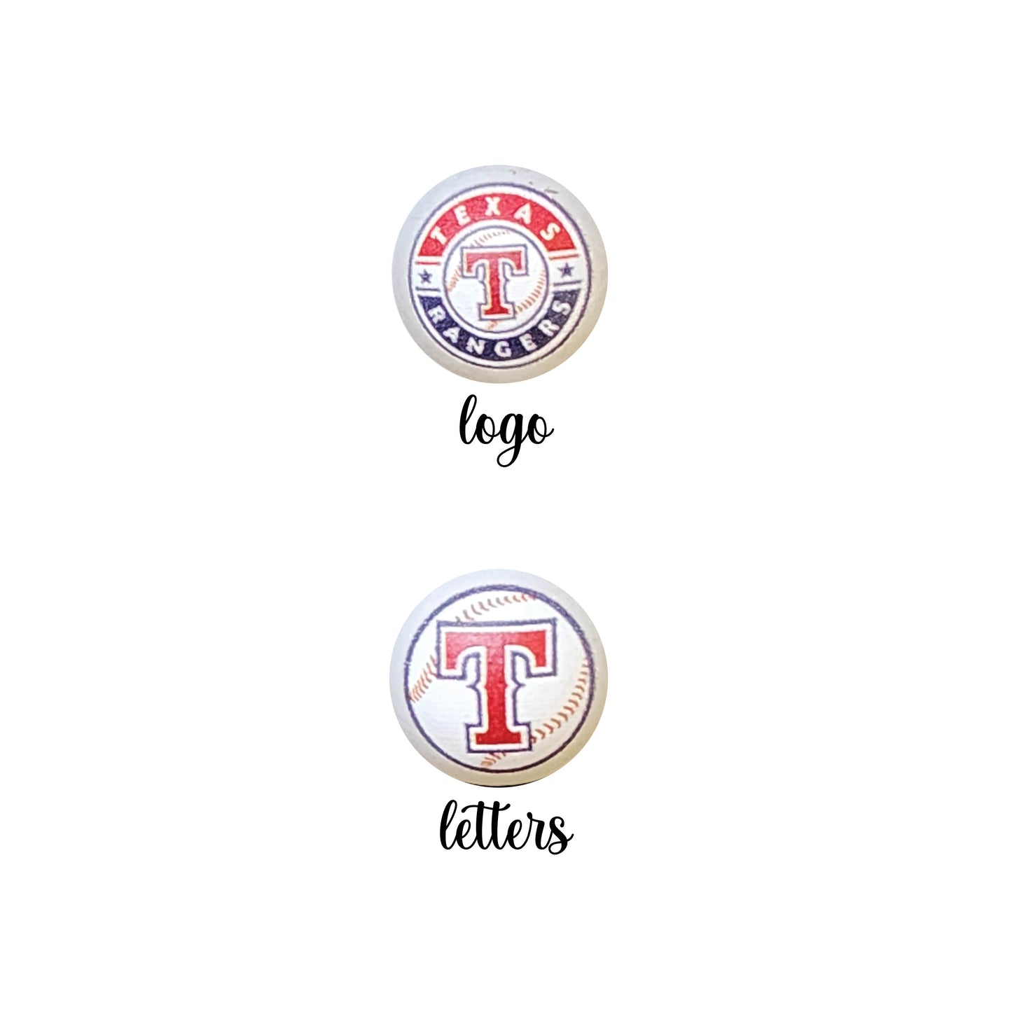 16mm texas rangers mlb team logos custom printed bubblegum beads - sold per bead