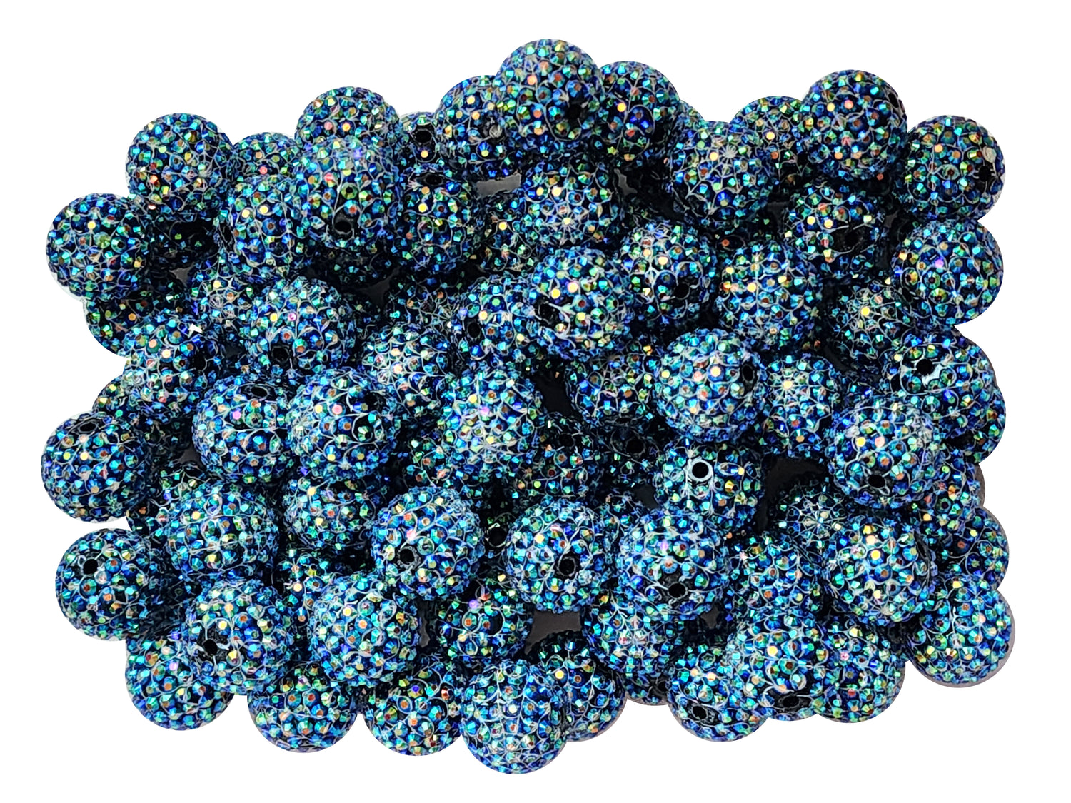 rhinestone spider web AB 20mm printed wholesale bubblegum beads