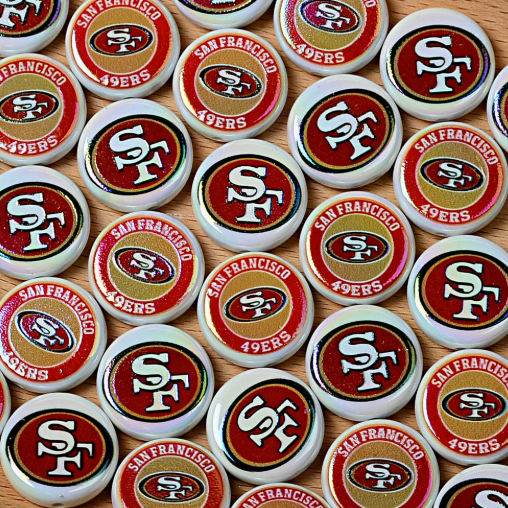 24mm nfl team logos custom printed wholesale acrylic focal beads