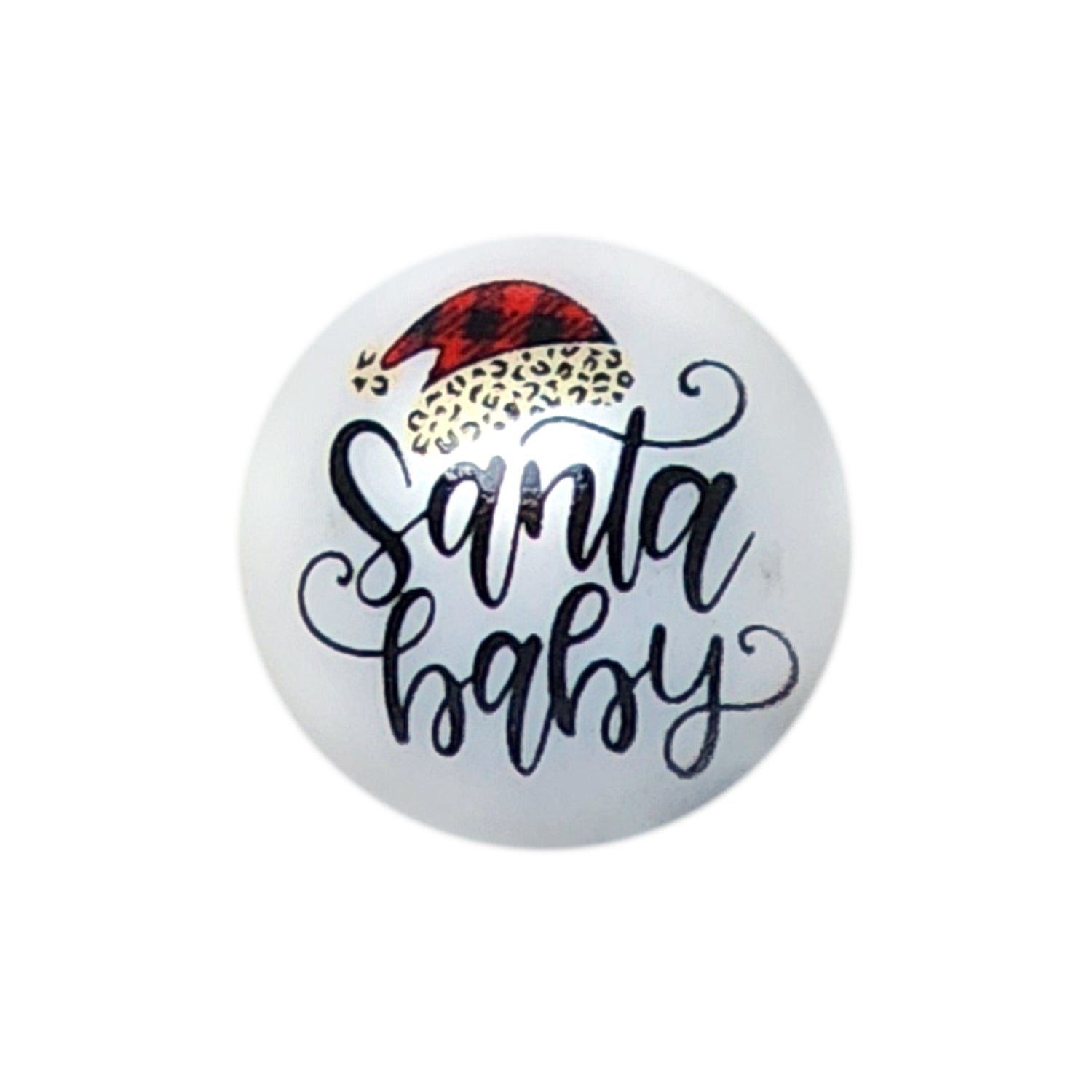 santa baby 20mm printed bubblegum beads