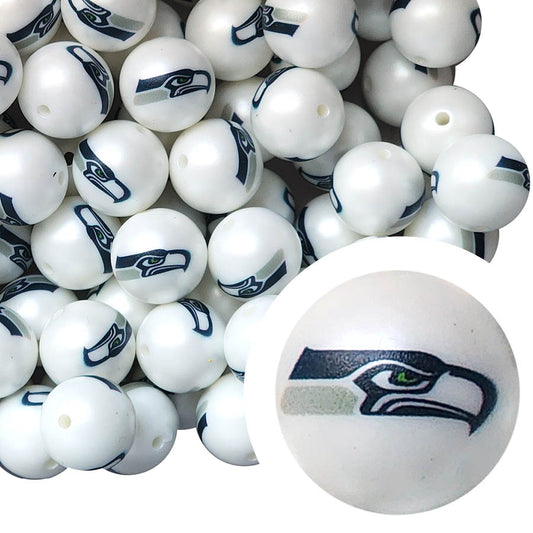 seattle seahawks 20mm nfl team logo custom printed bubblegum beads