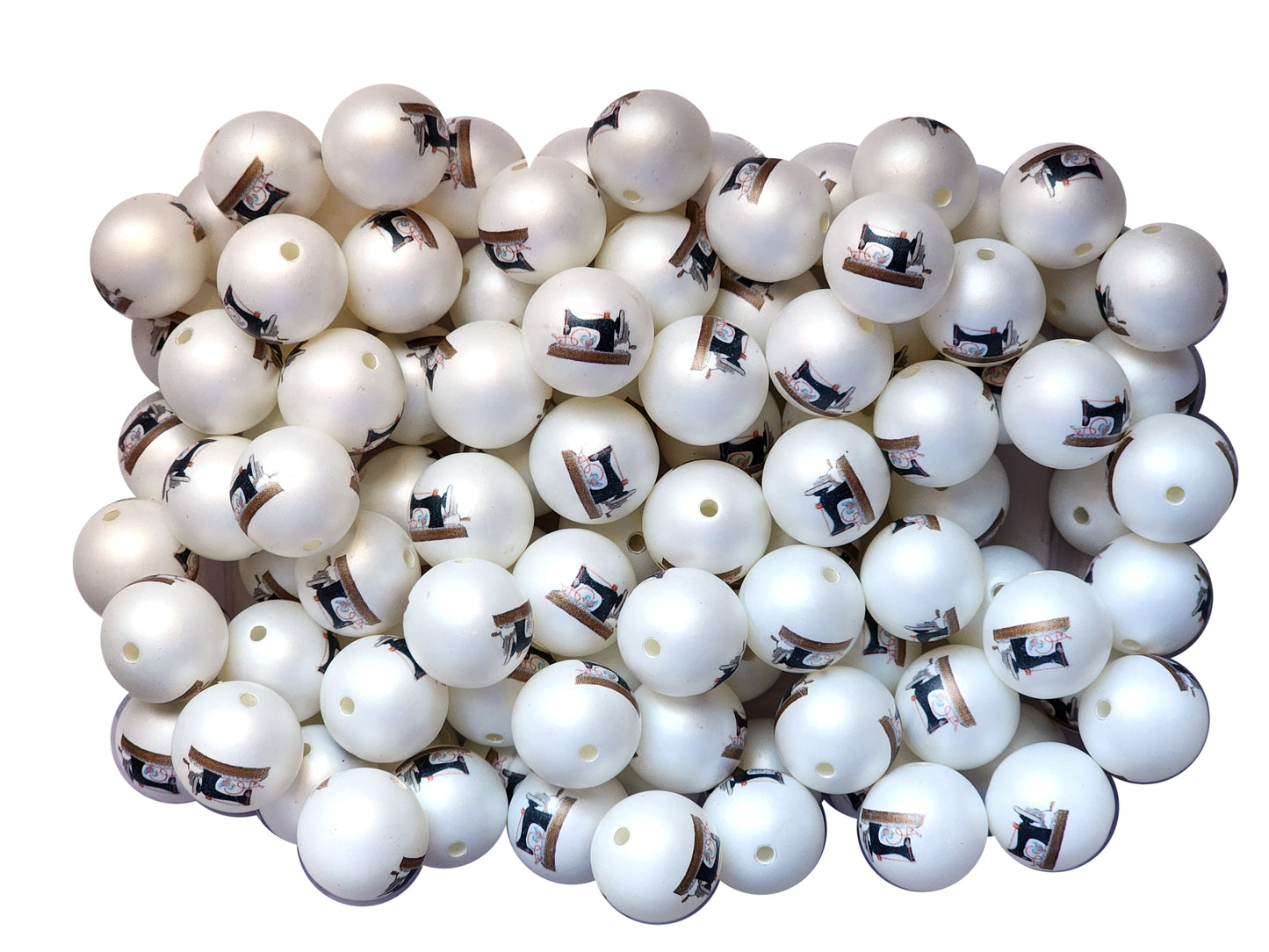 sewing machine 20mm printed bubblegum beads