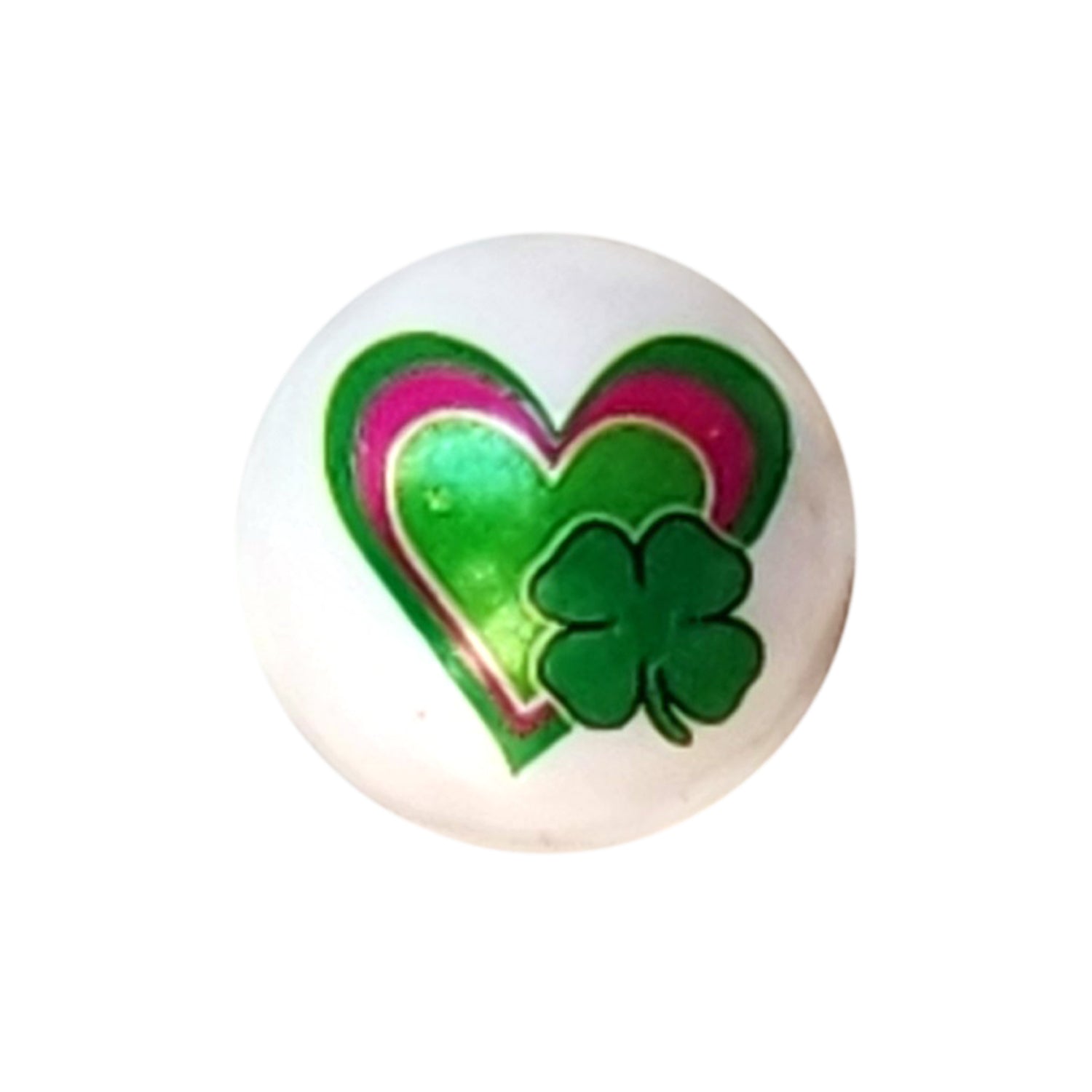 shamrock hearts 20mm printed bubblegum beads