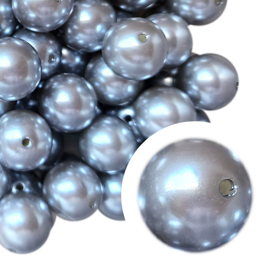 silver pearl 20mm bubblegum beads