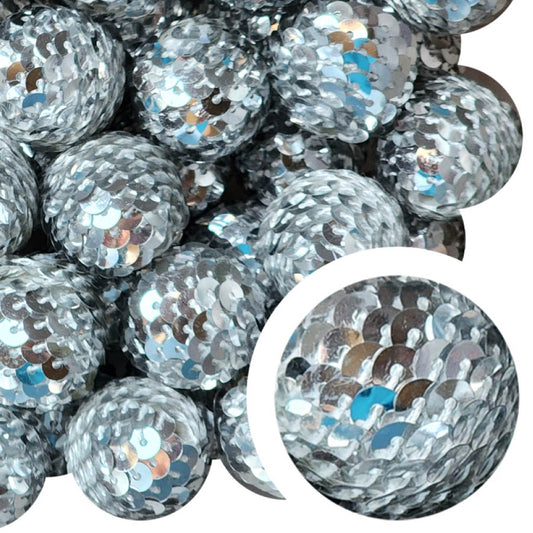 silver sequin mermaid tail 22mm wholesale bubblegum beads