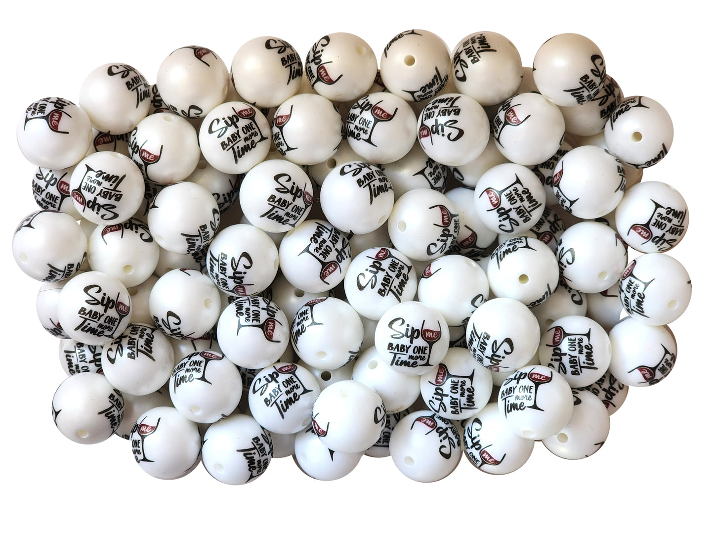 sip me baby one more time 20mm printed bubblegum beads