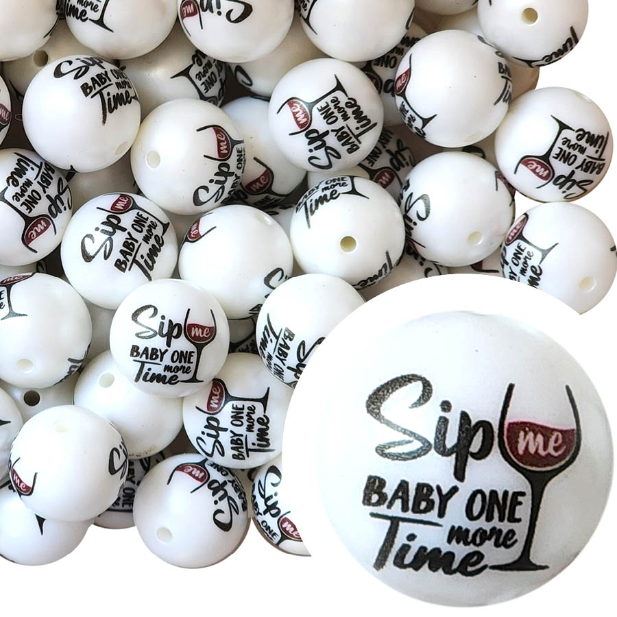 sip me baby one more time 20mm printed bubblegum beads