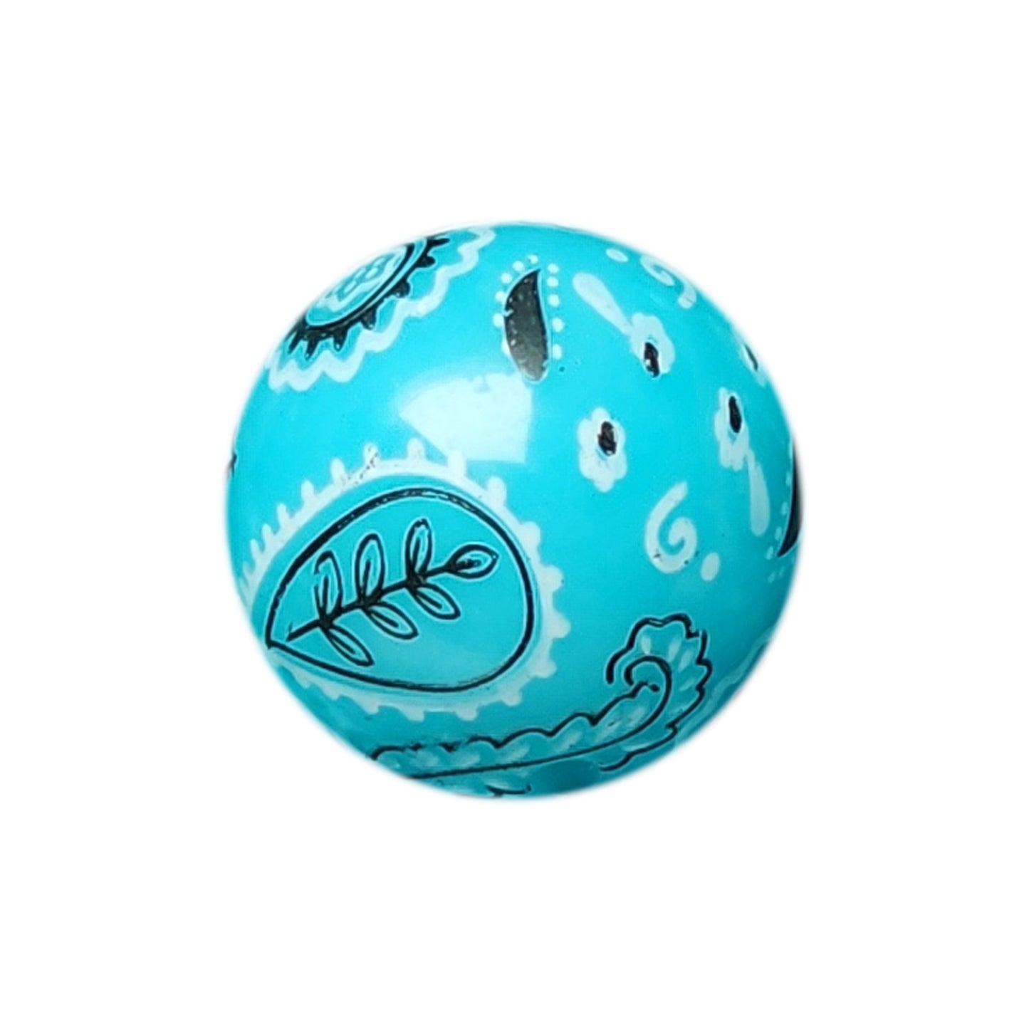 sky blue bandana 20mm printed bubblegum beads