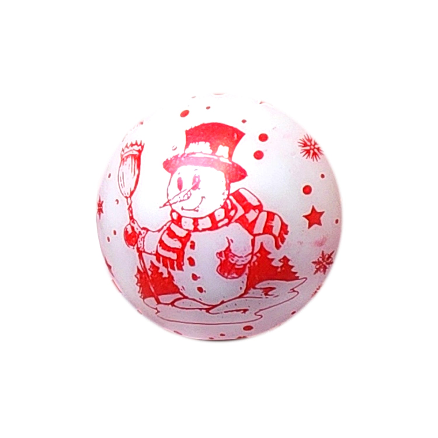 snowman print 20mm printed bubblegum beads