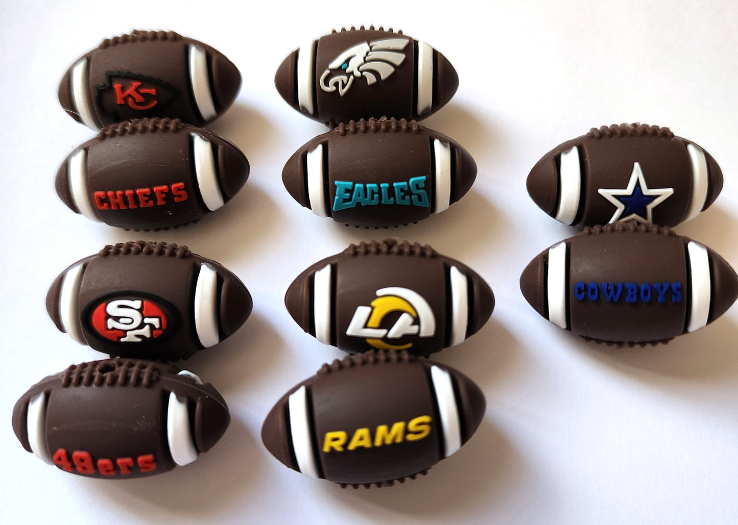 sports team football silicone focal beads