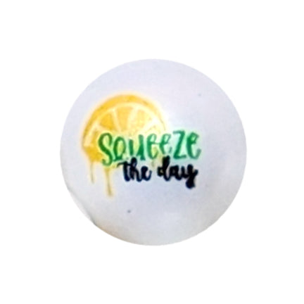 squeeze the day 20mm printed wholesale bubblegum beads