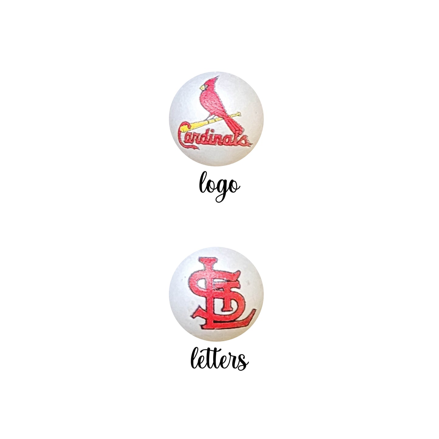 16mm st louis cardinals mlb team logos custom printed bubblegum beads - sold per bead