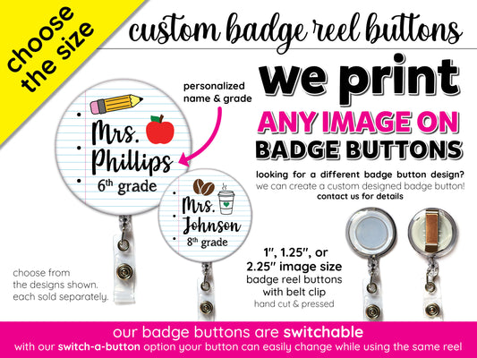switchable badge reel buttons – Bubblegum Beads AZ