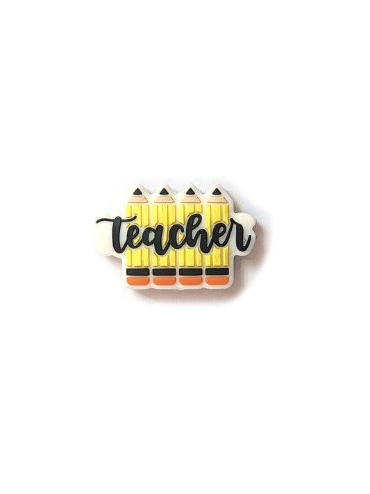 no. 2 teacher pencils silicone focal beads