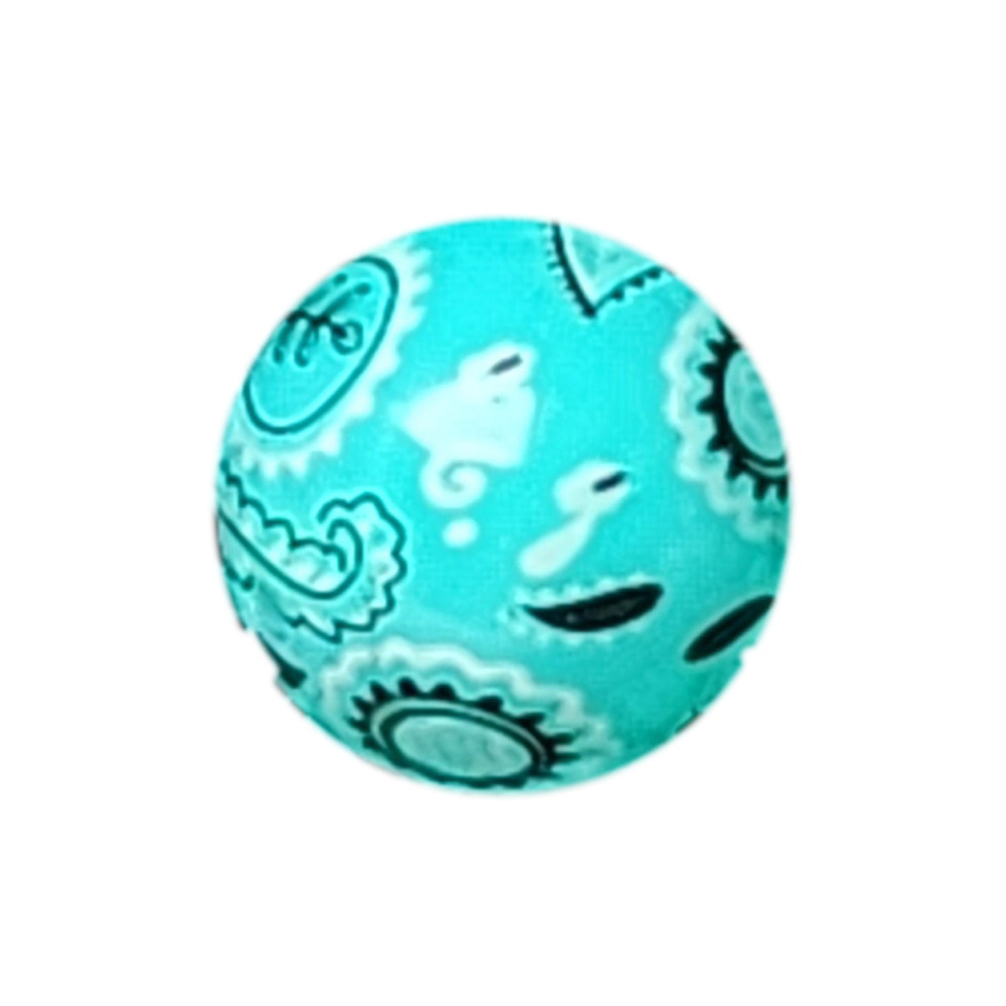 teal bandana 20mm printed bubblegum beads