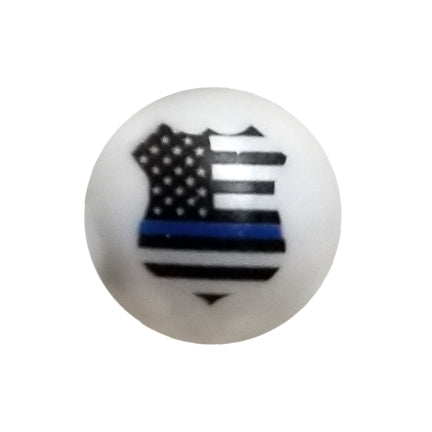 thin blue line badge 20mm printed bubblegum beads