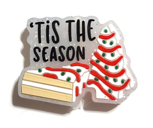 tis the season lil debbie christmas tree cake silicone focal beads