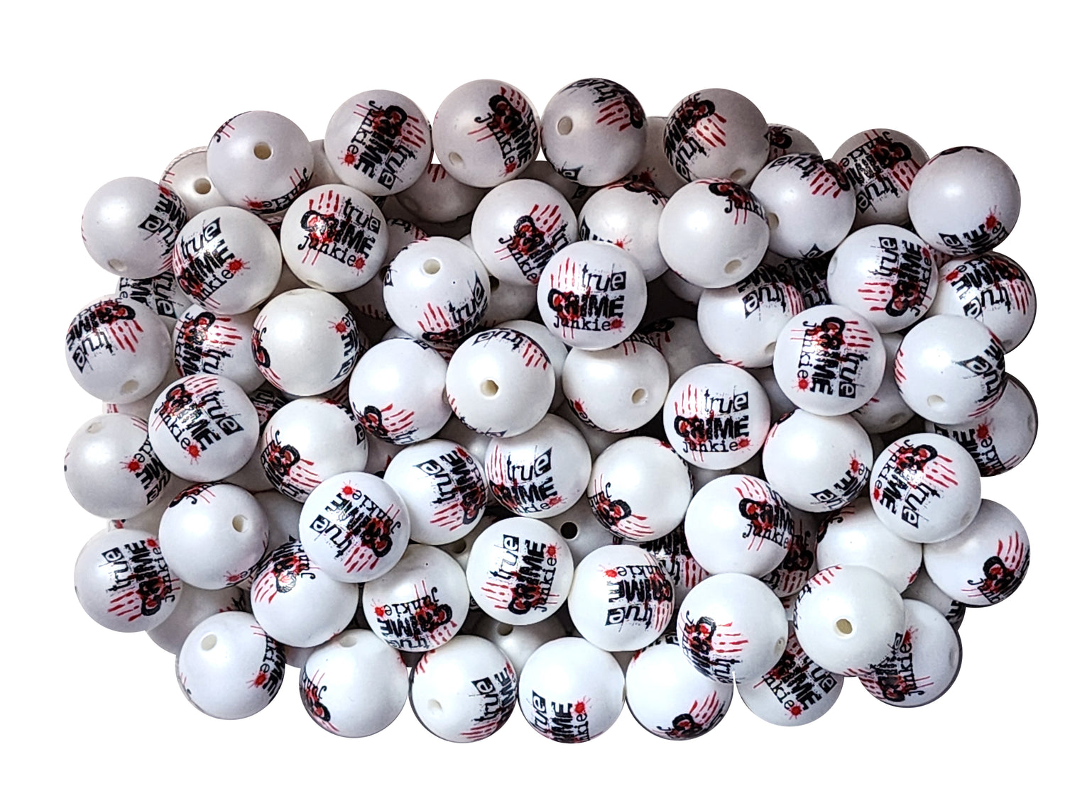 true crime junkie 20mm printed wholesale bubblegum beads