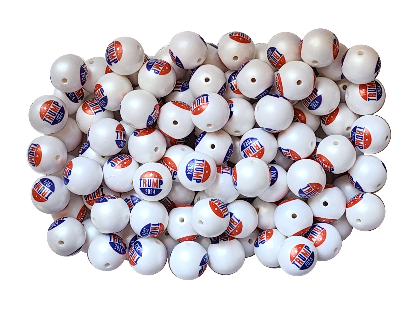 trump 2024 20mm printed bubblegum beads