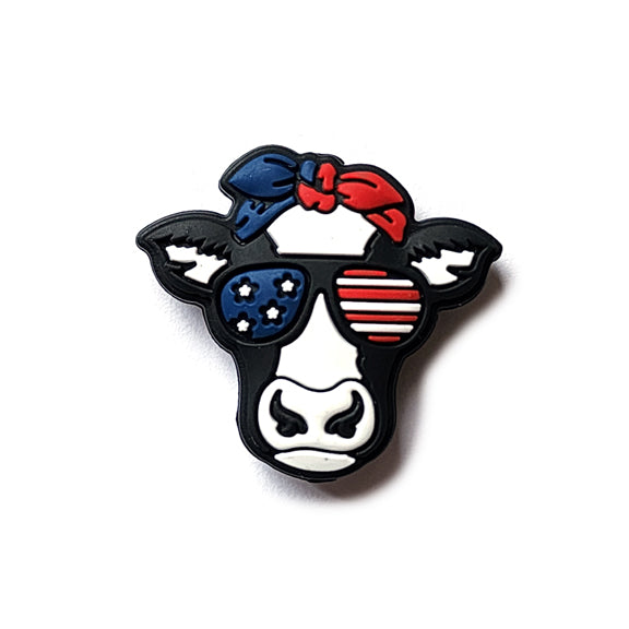 usa cow pride silicone focal beads