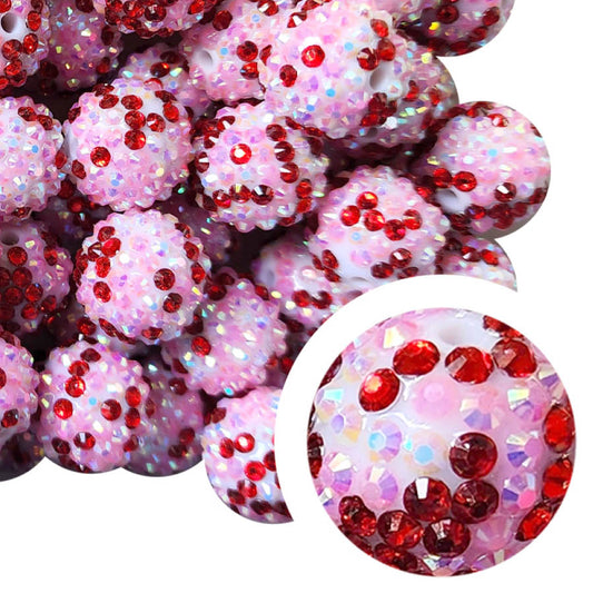 valentine rhinestone 20mm wholesale bubblegum beads