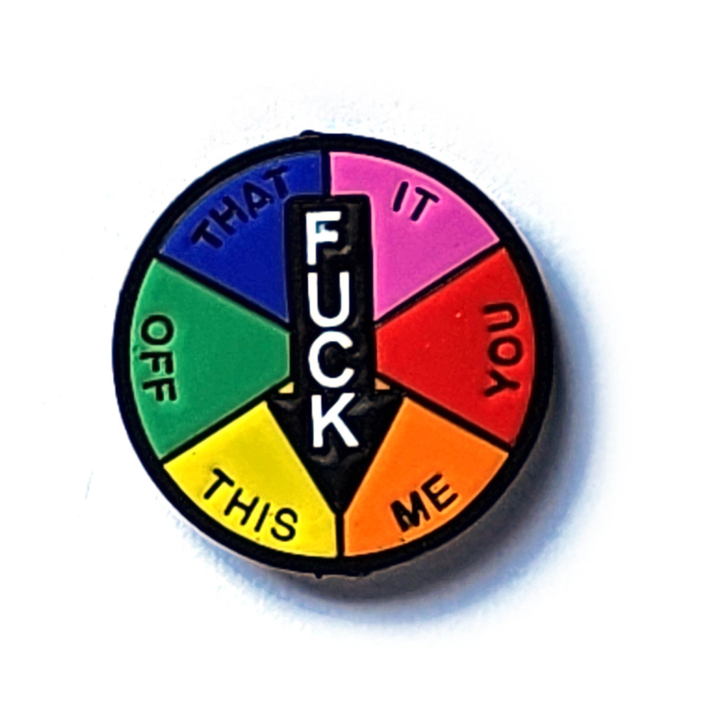 wheel of fuck silicone focal beads