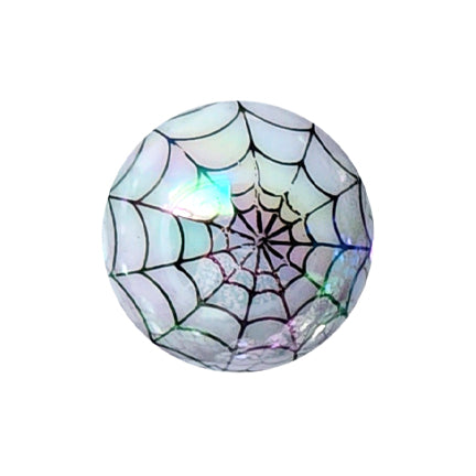 white spider web AB 20mm printed bubblegum beads