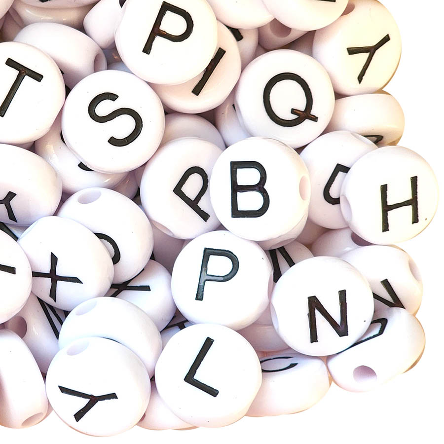 XL alphabet letters 25mm printed bubblegum beads