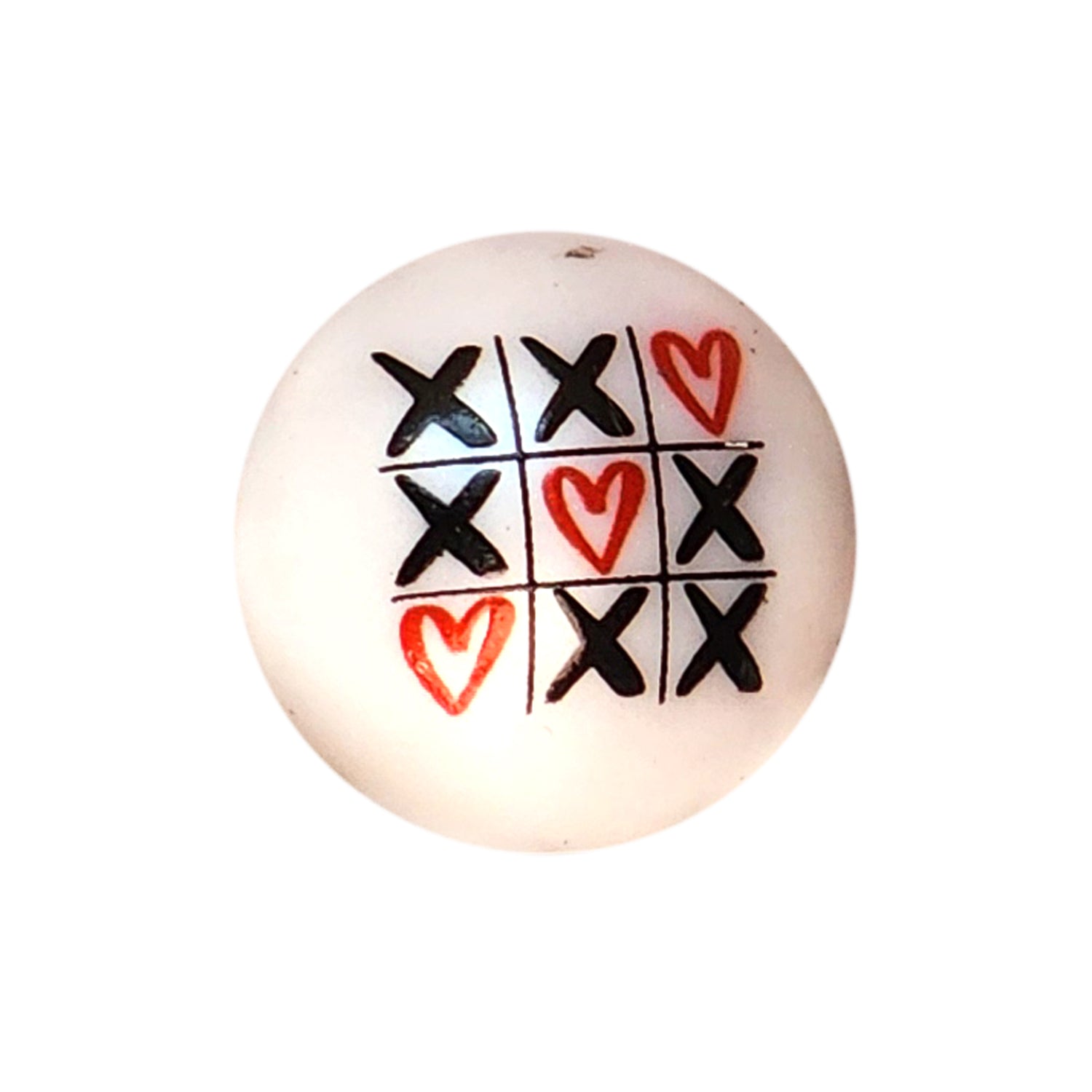 XOXO tic tac toe 20mm printed bubblegum beads